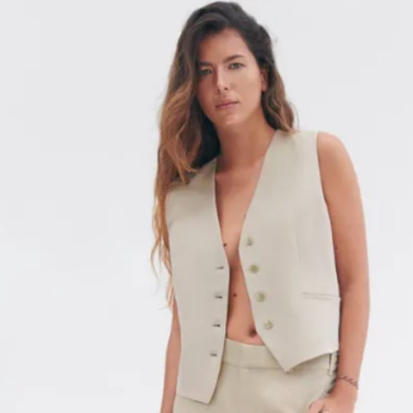 ZARA FULLY LINED FITTED CLASSIC POCKET VEST - Picture 2 of 5